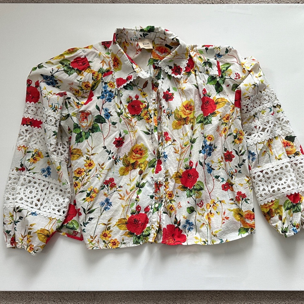 Tahari Multicolor Floral Blouse